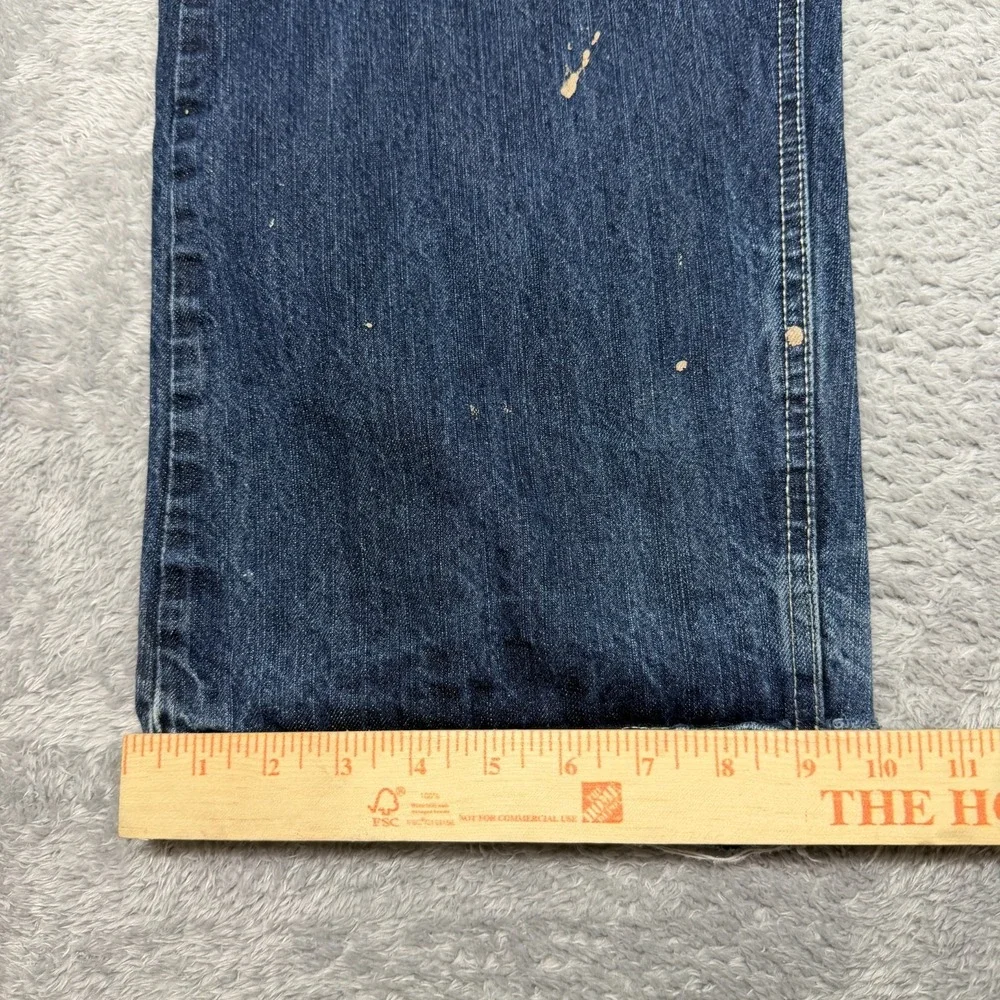 Ecko Untld Wide Leg Jeans Mens 38x31 Blue Baggy Y2K Distressed Denim Skater 90s
